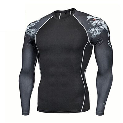 Fitness MMA Boxing Shirt Men Rashguard mma Bjj Jiu jitsu Long Sleeve T Shirt Muay thai Men Skull Print 3D Boxing Jerseys Tops eprolo