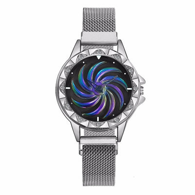 Women Magnet Buckle Rotating Watch Luxury Ladies Stainless Steel Quartz Watch Clock Relogio Feminino eprolo