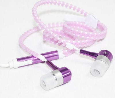 Wired earbuds Light Luminous Metal Zipper Earphone Glow In The Dark earbuds Hands Free Zipping earbuds Earhpones eprolo