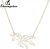 Ethnic Origami Unicorn Necklace Choker Horse Necklace Women Necklaces & Pendants Animal Necklace Silver Jewelry colar eprolo