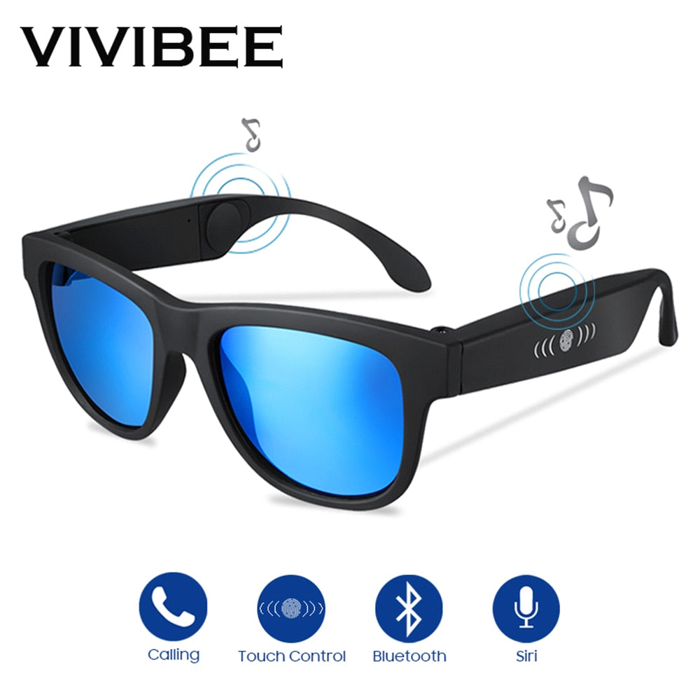 VIVIBEE Bone Conduction Sunglasses Music Zungle 2019 Trending Products Smart Men Bluetooth Women Polarized Audio Sun Glasses eprolo