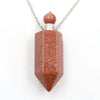 Natural Crystal Hexagonal Perfume Bottle Pendant Necklace  Fluorite Pendant Essential Oil Jar Chain Necklace eprolo