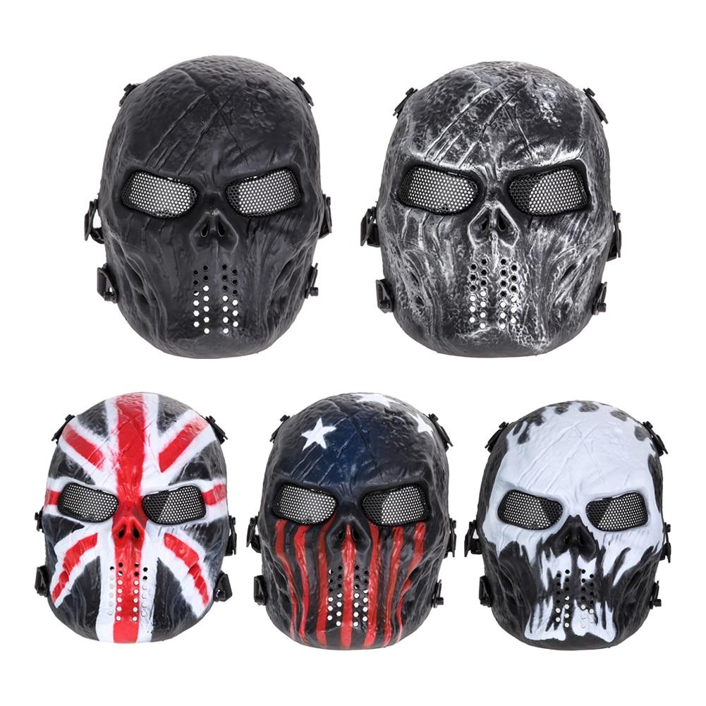 Mask Paintball Full Face Mask Army Games Mesh Eye Shield Mask Halloween eprolo