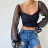 NewAsia Polka Dot Blouse Women Mesh Shirts Pink Tops Sweetheart Neckline Lantern Sleeve Ruched Blouse White Blusas Vintage Shirt eprolo