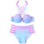 Lace-Up Hollow Out Gradient Bikini Set Hypersku