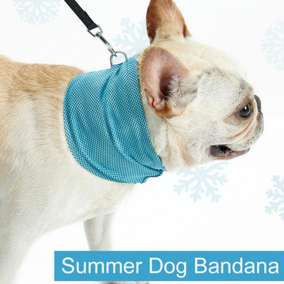 Instant Ice Cooling Dog Bandana Scarf for Pet small dogs Bulldog Summer Polyester Sunstroke Cooling Neck Wrap Dog Collar Perro eprolo