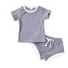2020 Toddler Baby Boys Girls Summer Clothing Newborn Kids Baby Girls Ribbed Knitted Short Sleeve T-shirts+Shorts Tracksuits Sets eprolo
