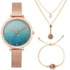 Stardust Watch Women Necklace Bracelet Set (3PCS/Set) Women's Watches Stainless Steel Mesh Starry Sky Quartz Female Wrist Watch eprolo