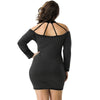 Autumn  Woman Dress Full Sleeve Above Knee Length Black Sexy Dress Off the Shoulder Dress eprolo