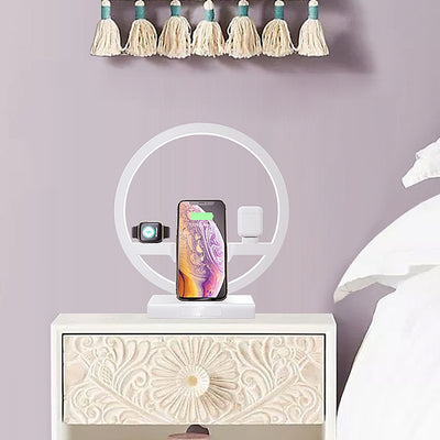 3 IN 1 QI Fast Wireless Charger Dock for iPhone 11 Pro Max for Apple Watch iWatch 1 2 3 4 5 Airpods Charger Holder LED Lamp 2019 eprolo
