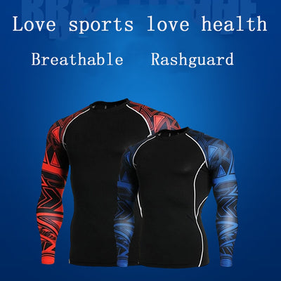 Fitness MMA Boxing Shirt Men Rashguard mma Bjj Jiu jitsu Long Sleeve T Shirt Muay thai Men Skull Print 3D Boxing Jerseys Tops eprolo