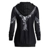 Women Skull Wings Print Halloween Zip Up Hoodies Sweatshirts eprolo