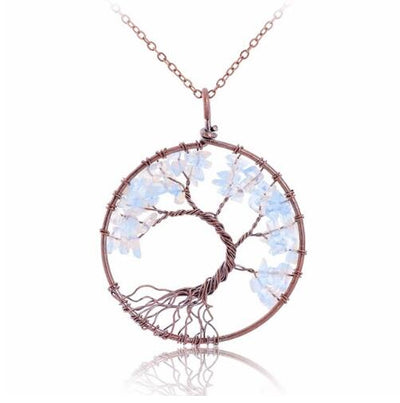 Crystal Natural Stone Tree Necklace eprolo