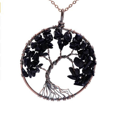 Crystal Natural Stone Tree Necklace eprolo