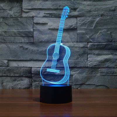 3D Optical Illusion LED guitar Night Light, 7 Color Changing Night Light, Room Decor Light, Table Desk Lamp eprolo