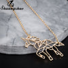 Ethnic Origami Unicorn Necklace Choker Horse Necklace Women Necklaces & Pendants Animal Necklace Silver Jewelry colar eprolo