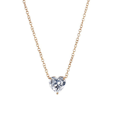 Crystal Heart Necklace Pendant Female Short Gold Chain Necklace Pendant Necklace Crystal Heart Necklace Chocker neck eprolo