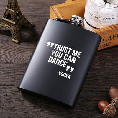 Mini Portable 8OZ Hip Flask Stainless Steel Bottle Lot Black Matte Does Not Fade Flask for Alcohol Rum Whiskey Best Men Gift Set eprolo