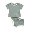 2020 Toddler Baby Boys Girls Summer Clothing Newborn Kids Baby Girls Ribbed Knitted Short Sleeve T-shirts+Shorts Tracksuits Sets eprolo