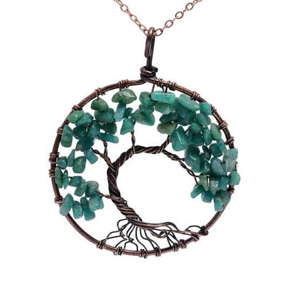 Crystal Natural Stone Tree Necklace eprolo