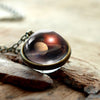 Nebula Galaxy Double Sided Pendant Necklace Universe Planet Jewelry Glass Art Picture Handmade Statement Necklace eprolo