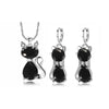 Kitty Earrings Necklace Set For Women Fashion Two Piece Jewelry Set Simple Zircon Set eprolo