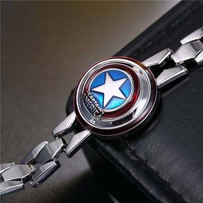 Movie The Avengers Silver Alloy Bracelet Captain America Shield Metal Bangle cosplay jewelry eprolo
