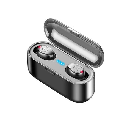 Wireless Earphone Bluetooth V5.0 F9 TWS Wireless Bluetooth Headphone LED Display With 2000mAh Power Bank Headset With Microphone eprolo