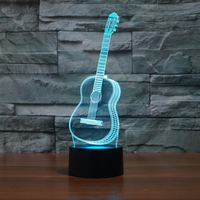3D Optical Illusion LED guitar Night Light, 7 Color Changing Night Light, Room Decor Light, Table Desk Lamp eprolo
