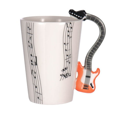 Guitar Ceramic Cup Personality Music Note Milk Juice Lemon Mug Coffee Tea Cup Home Office Drinkware Unique Gift eprolo