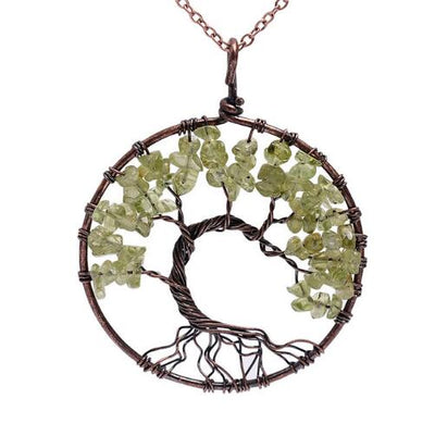 Crystal Natural Stone Tree Necklace eprolo