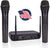 Pyle Channel Microphone System-VHF Fixed Dual Frequency Wireless Set with 2 Handheld Dynamic Transmitter Mics, Receiver Base-for PA, Karaoke, Dj Party (PDWM2135) Visit the Pyle Store