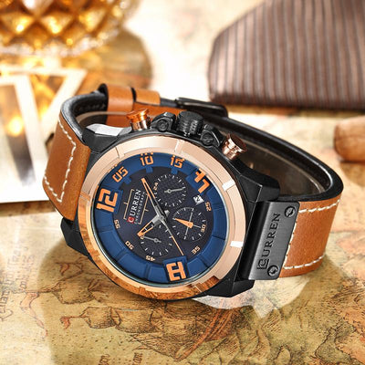 CURREN Quartz watches Men Leather Wrist Watch eprolo