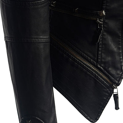 Jacket Women Faux Leather PU Jacket Winter Autumn Black Motorcycle Jacket Outerwear  Gothic Faux leather Coats Chaqueta eprolo