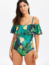 Flounce Floral Tropical One Piece Swimsuit Hypersku