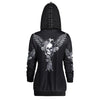Women Skull Wings Print Halloween Zip Up Hoodies Sweatshirts eprolo