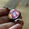 Nebula Galaxy Double Sided Pendant Necklace Universe Planet Jewelry Glass Art Picture Handmade Statement Necklace eprolo