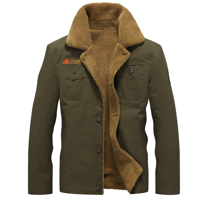 Winter Bomber Jacket Men Air Force Pilot MA1 Jacket Warm Male fur collar Mens Army Tactical Fleece Jackets eprolo