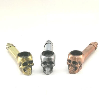 Metal creativity Skull Classic Pipes Smoking Pipe Mouthpiece Tobacco Pipe Cigar Narguile Grinder Smoke Cigarette holder eprolo