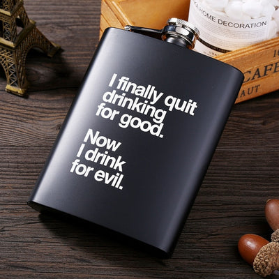Mini Portable 8OZ Hip Flask Stainless Steel Bottle Lot Black Matte Does Not Fade Flask for Alcohol Rum Whiskey Best Men Gift Set eprolo