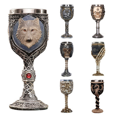 3d Skull Goblet Wolf Dragon Mug Stainless Steel Beer Mugs Cup Game Of Thrones Original Design Halloween Unicorn Wine Cup 200ml eprolo