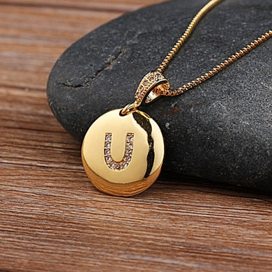 Letter Necklace Gold 26 Letters Charm Necklaces Pendants Copper CZ Jewelry Personalized Necklace eprolo