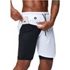 Men's music shorts 2 in 1 running shorts security pockets shorts quick drying sports shorts built-in pockets hip zipper pockets eprolo