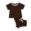 2020 Toddler Baby Boys Girls Summer Clothing Newborn Kids Baby Girls Ribbed Knitted Short Sleeve T-shirts+Shorts Tracksuits Sets eprolo