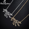 Ethnic Origami Unicorn Necklace Choker Horse Necklace Women Necklaces & Pendants Animal Necklace Silver Jewelry colar eprolo