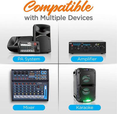 Pyle Channel Microphone System-VHF Fixed Dual Frequency Wireless Set with 2 Handheld Dynamic Transmitter Mics, Receiver Base-for PA, Karaoke, Dj Party (PDWM2135) Visit the Pyle Store