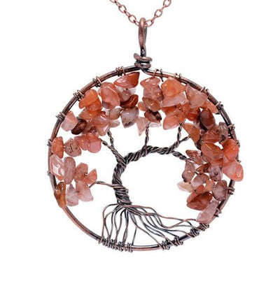 Crystal Natural Stone Tree Necklace eprolo
