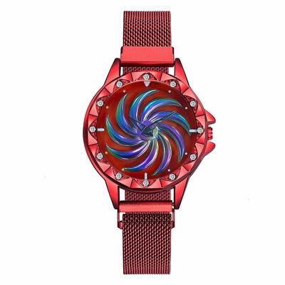 Women Magnet Buckle Rotating Watch Luxury Ladies Stainless Steel Quartz Watch Clock Relogio Feminino eprolo