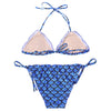 Fish Scales Print Ruffle Strap Side Tied Low Waist Bikini Set for Women Hypersku
