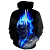 The latest blue skull print men's 3D hoodie fashion casual men's sweatshirt hip hop pocket hoodie, ahegao hoodie eprolo